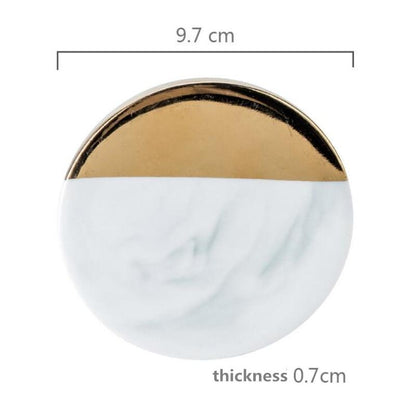 Dessous de verre en marbre blanc