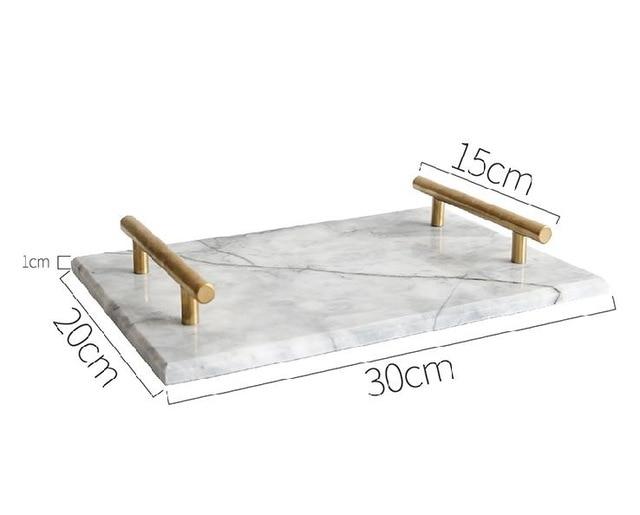 European Gold Handle Marble Tray