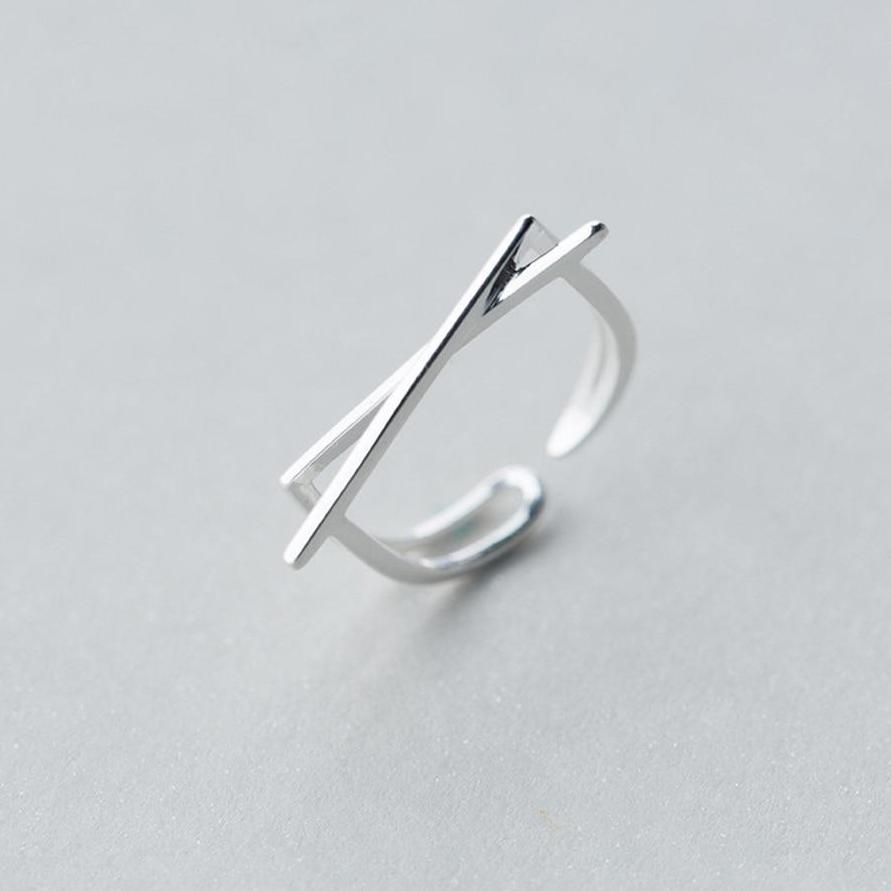 Handmade Minimalist Overlap Bars Ring