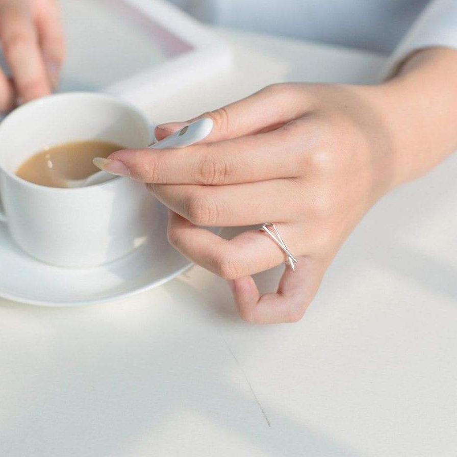 Handmade Minimalist Overlap Bars Ring