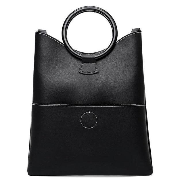 Minimalist Geometric PU Leather Handbag | Designer Leather Handbag