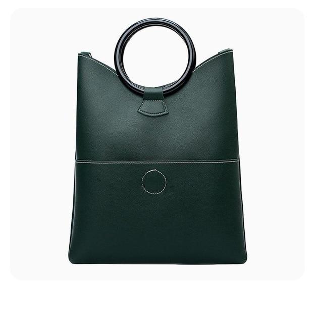 Minimalist Geometric PU Leather Handbag | Designer Leather Handbag