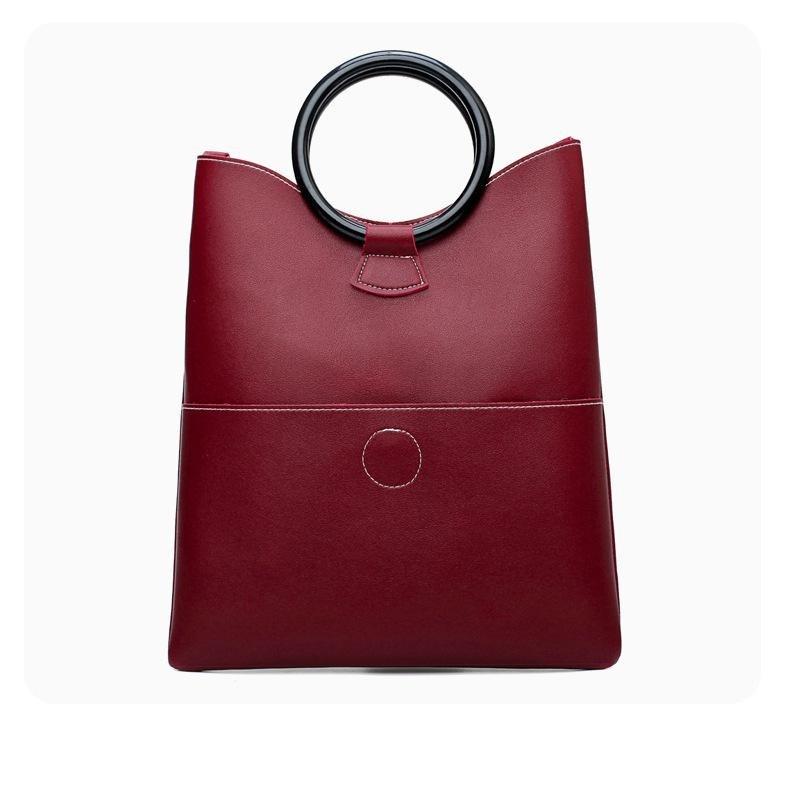 Minimalist Geometric PU Leather Handbag | Designer Leather Handbag