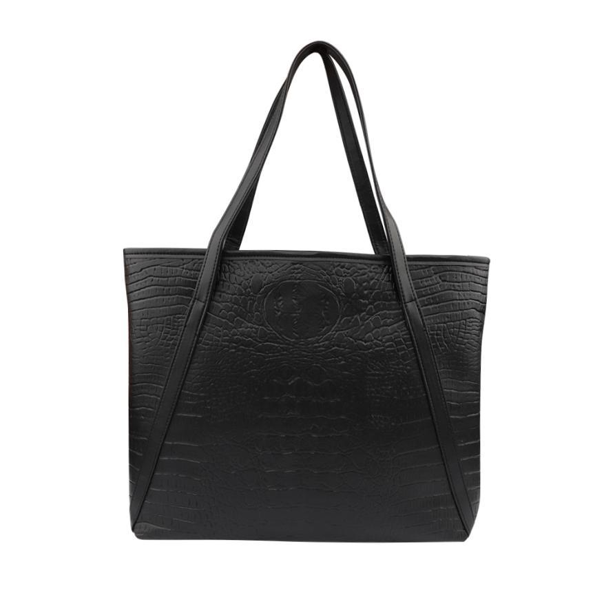 Sac fourre-tout et porte-monnaie en cuir PU brillant avec sangle en V