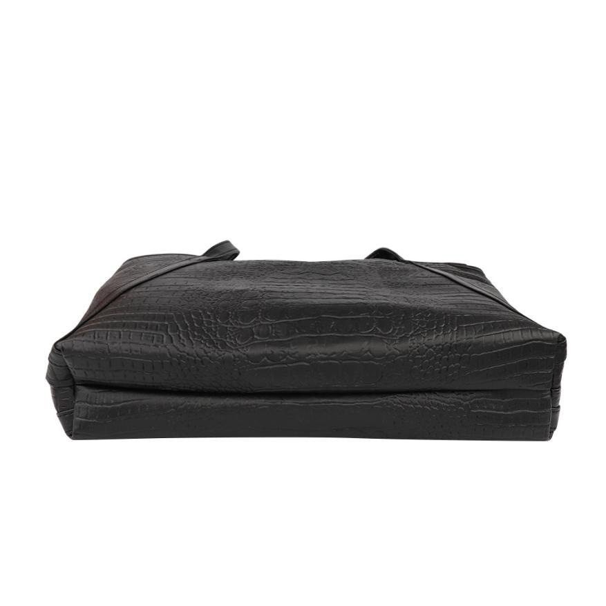 Sac fourre-tout et porte-monnaie en cuir PU brillant avec sangle en V