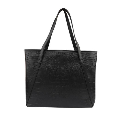 Sac fourre-tout et porte-monnaie en cuir PU brillant avec sangle en V