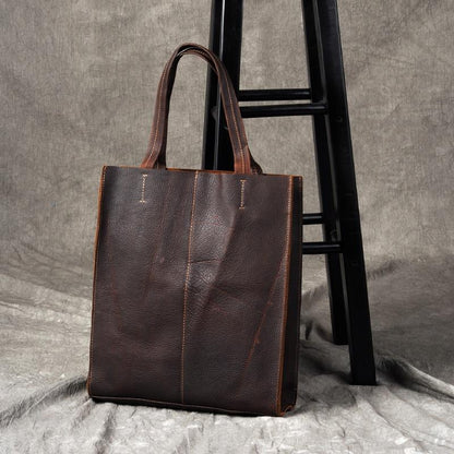 Sac à main vintage en cuir Crazy Horse | Sac fourre-tout en cuir véritable