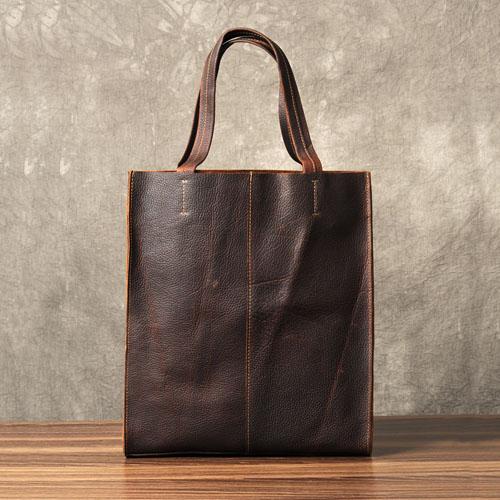 Sac à main vintage en cuir Crazy Horse | Sac fourre-tout en cuir véritable