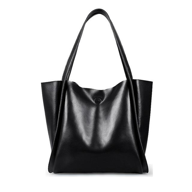 Glossy Leather Loose Minimalist Tote Bag