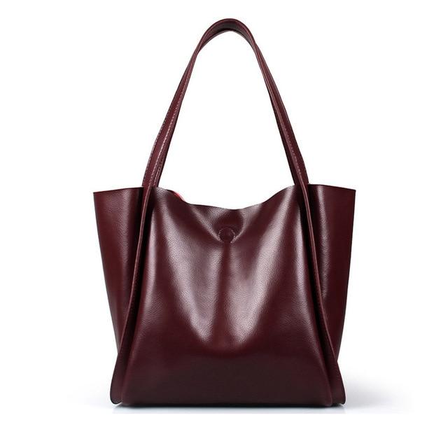 Sac fourre-tout minimaliste en cuir brillant