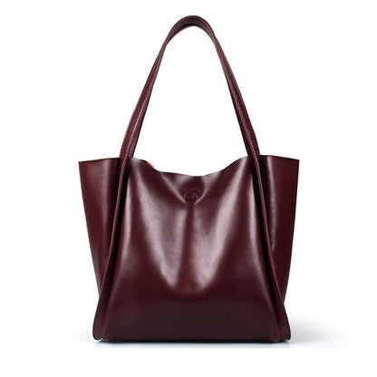 Sac fourre-tout minimaliste en cuir brillant