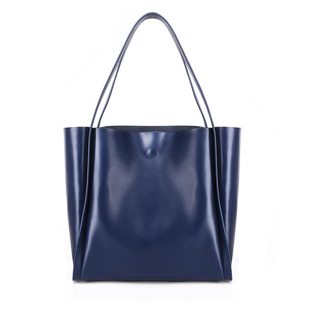 Glossy Leather Loose Minimalist Tote Bag