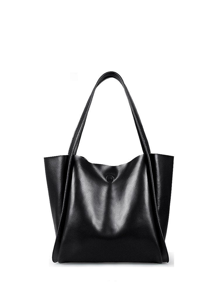 Glossy Leather Loose Minimalist Tote Bag