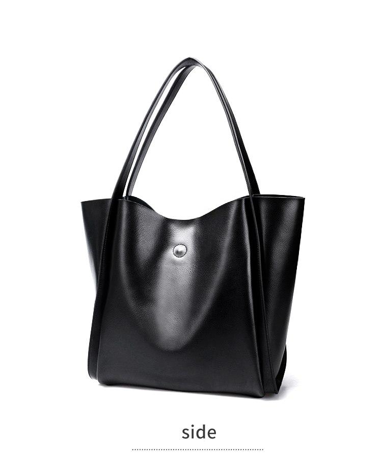 Sac fourre-tout minimaliste en cuir brillant