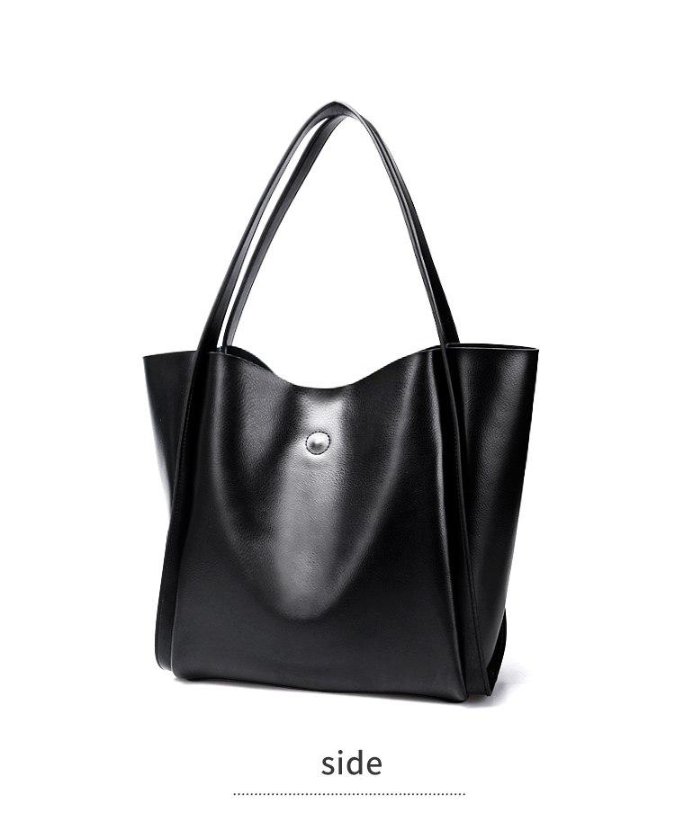 Glossy Leather Loose Minimalist Tote Bag