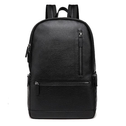 Sac à dos minimaliste noir de 14 pouces avec fermeture éclair sur le devant