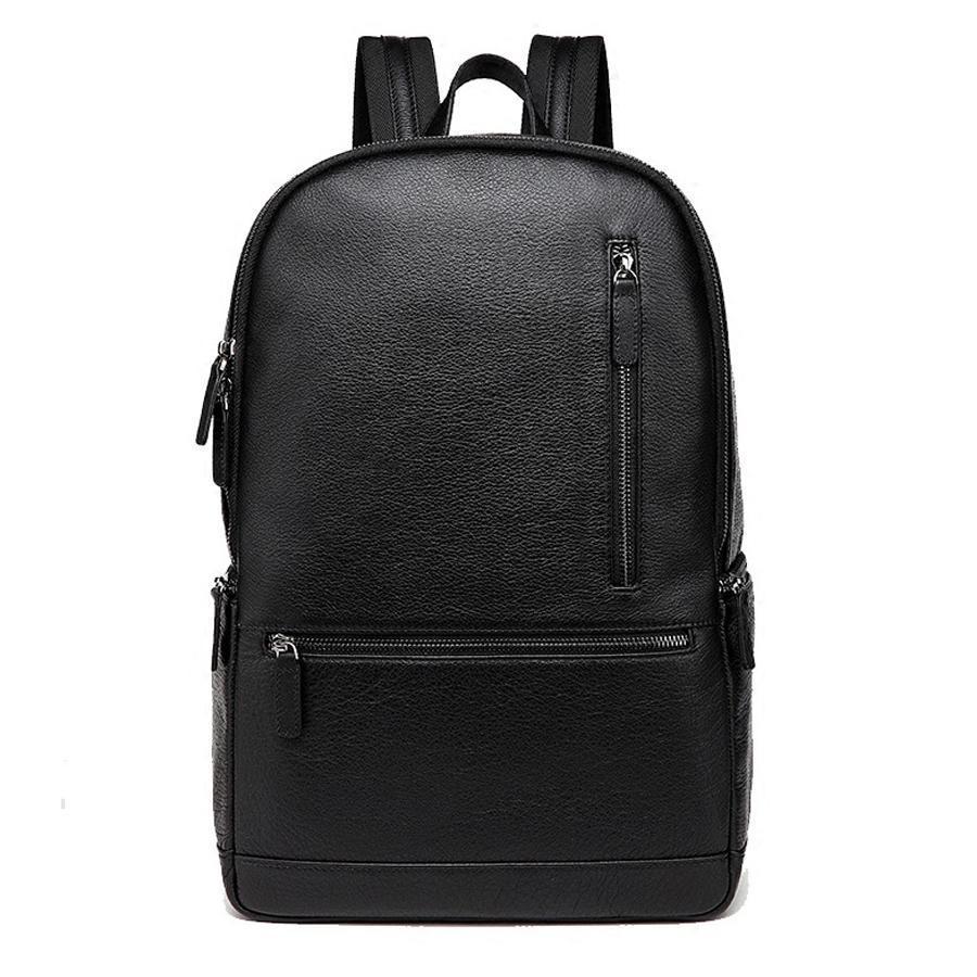 14" Black Minimal Backpack with Front Zipper