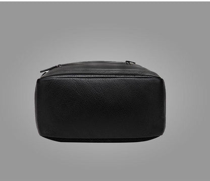 Sac à dos minimaliste noir de 14 pouces avec fermeture éclair sur le devant