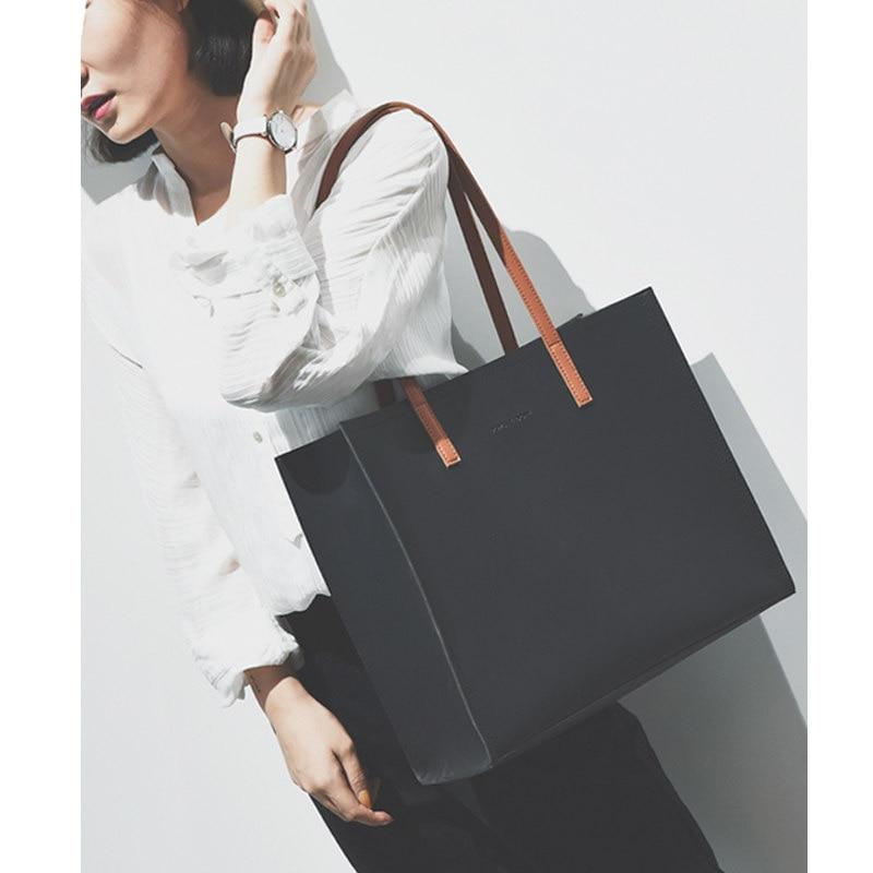 Minimalist Large Capacity Vegan Leather Tote Bag