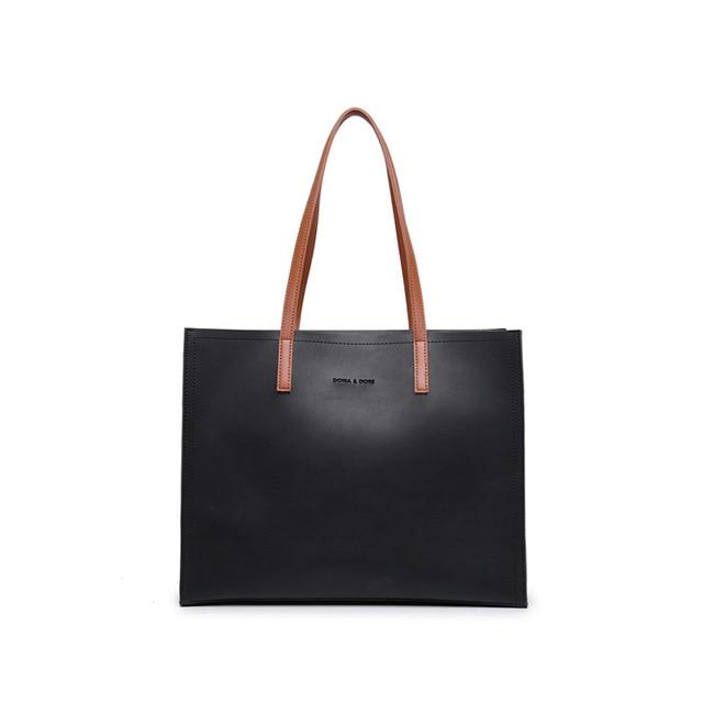 Minimalist Large Capacity Vegan Leather Tote Bag