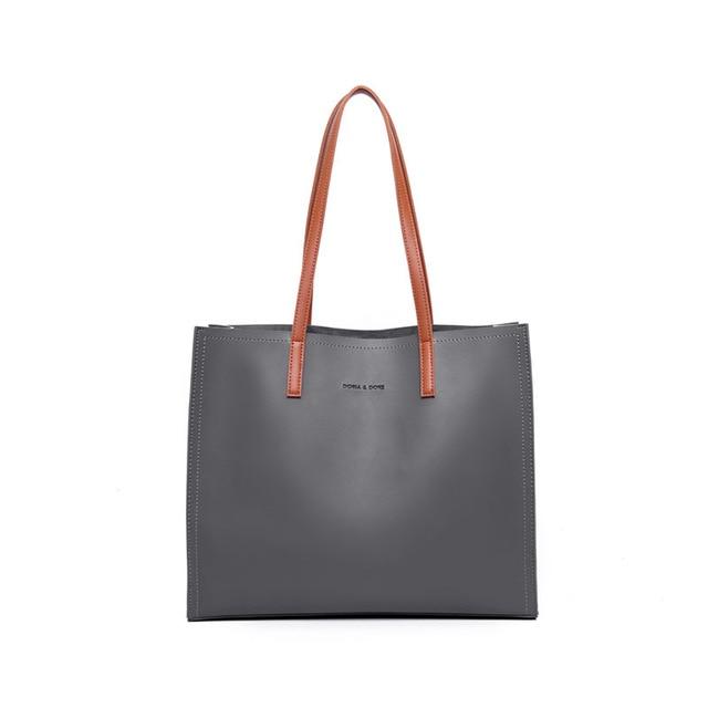 Minimalist Large Capacity Vegan Leather Tote Bag