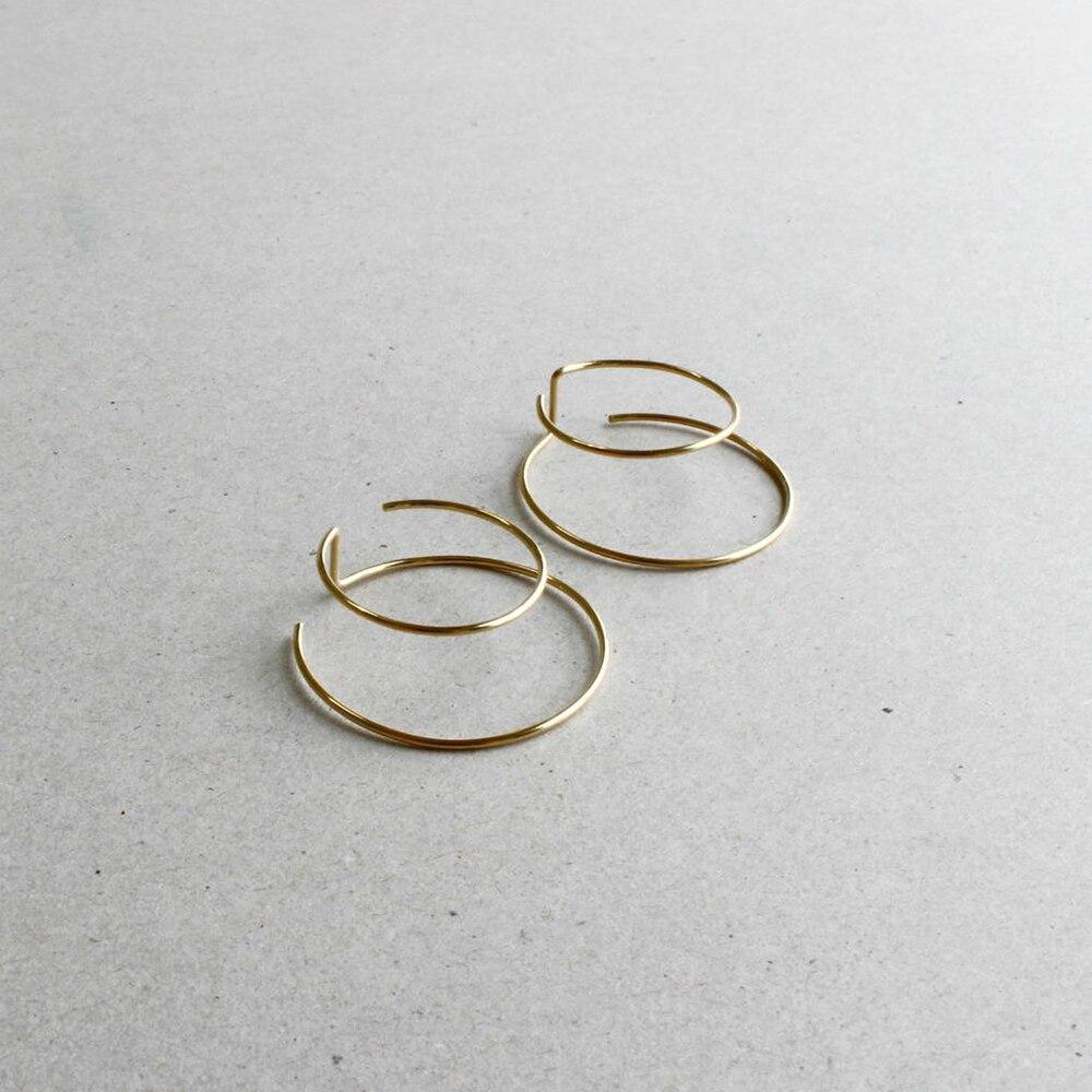 Boucles d'oreilles minimalistes à double anneau faites à la main