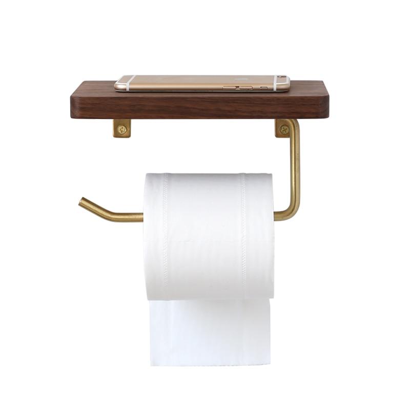 Nordic Style Wood and Brass Tissue Paper Roll Holder