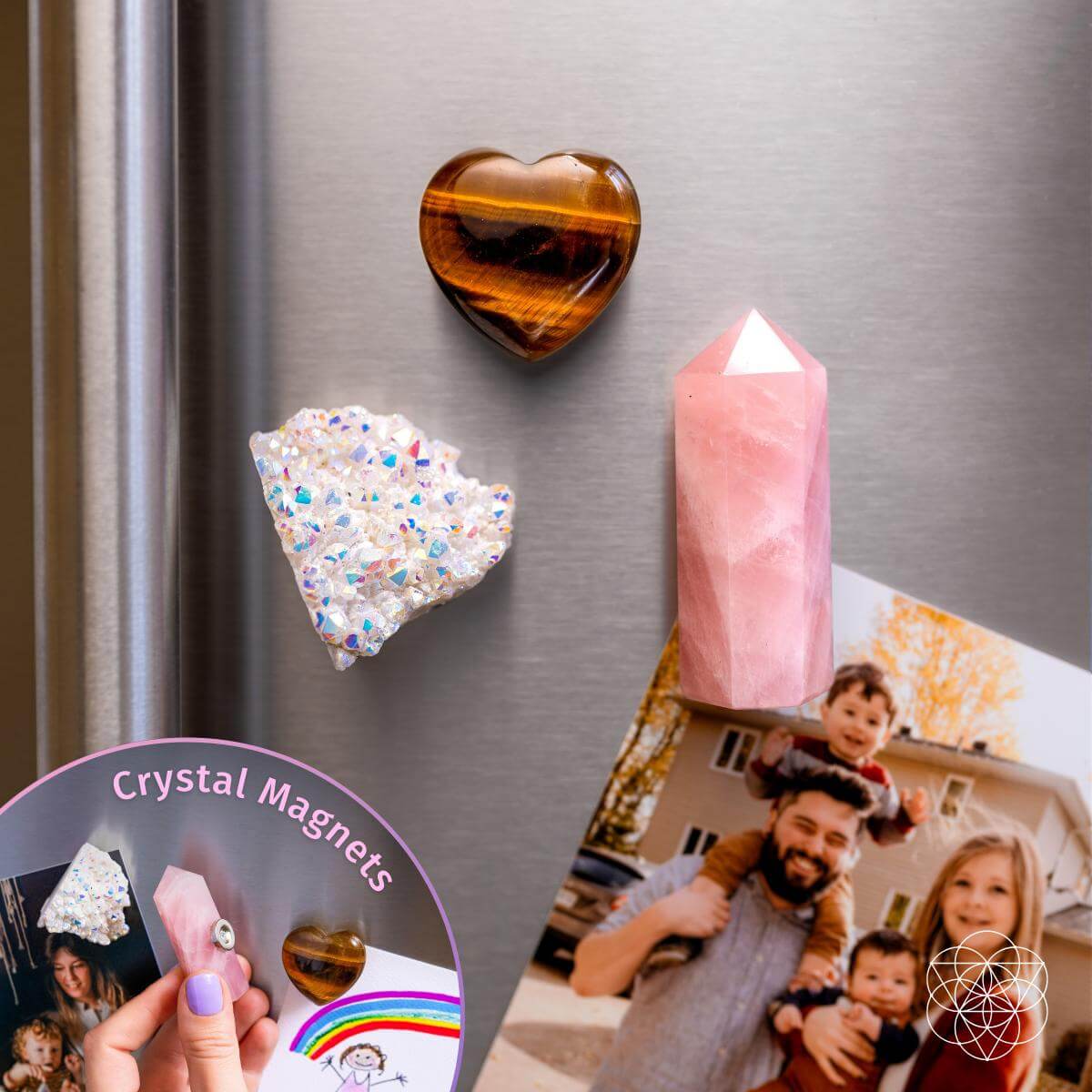 Crystal Fridge Magnets - Trio of Protection & Comfort