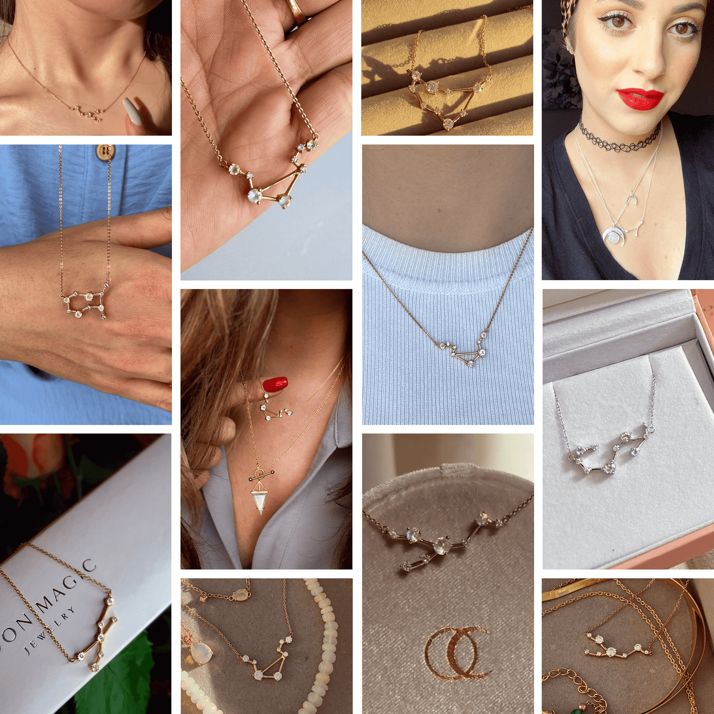 Collier et boucles d'oreilles constellation du zodiaque Balance