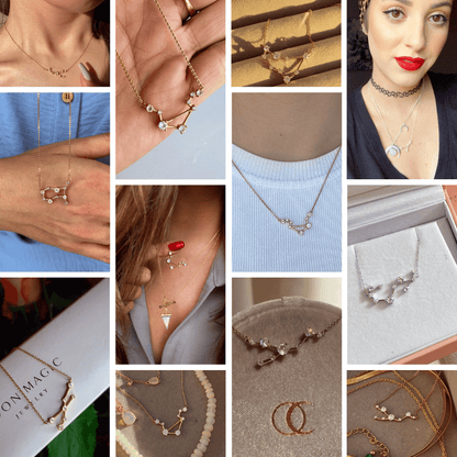 Collier et boucles d'oreilles constellation du zodiaque Balance